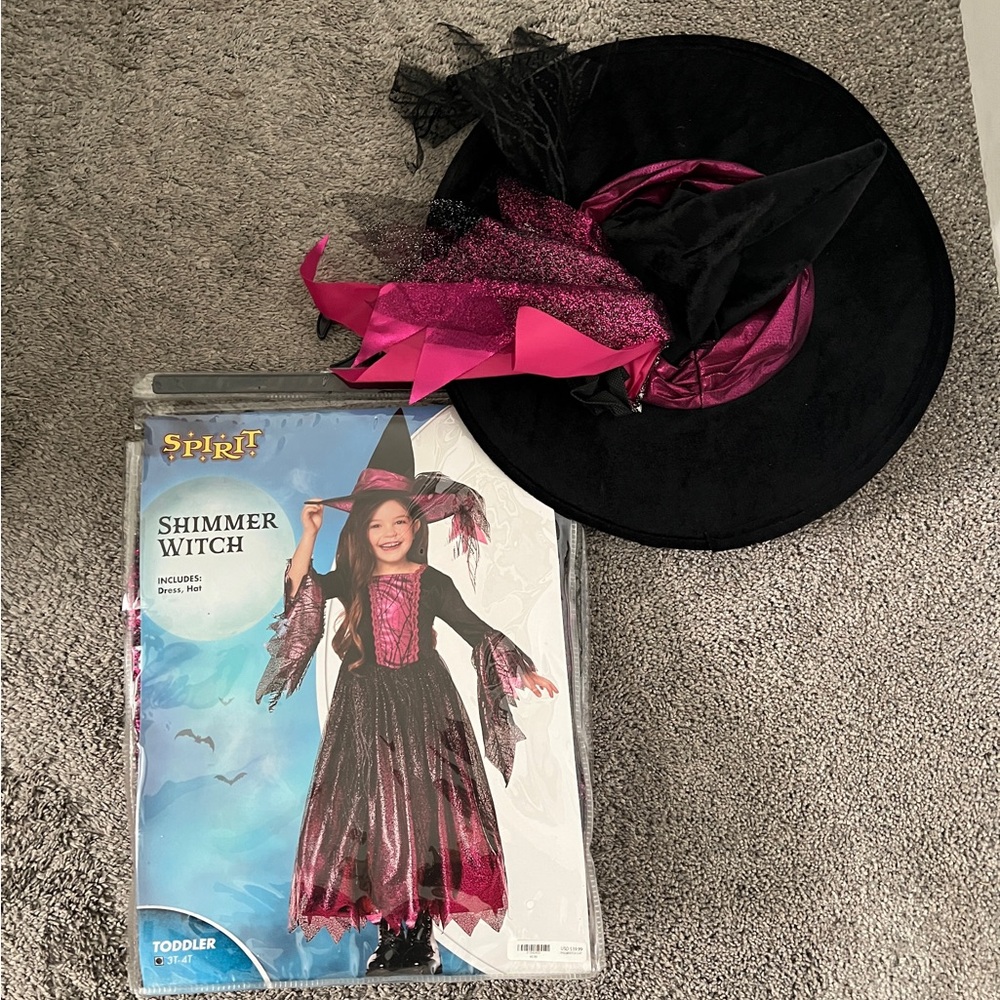 Spirit Shimmer Witch Kids Costume - Fuchsia and Black